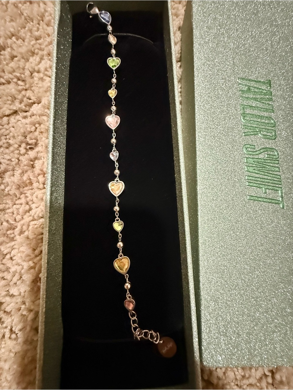 Taylor Swift Lover Heart Bracelet - Pastel Hearts